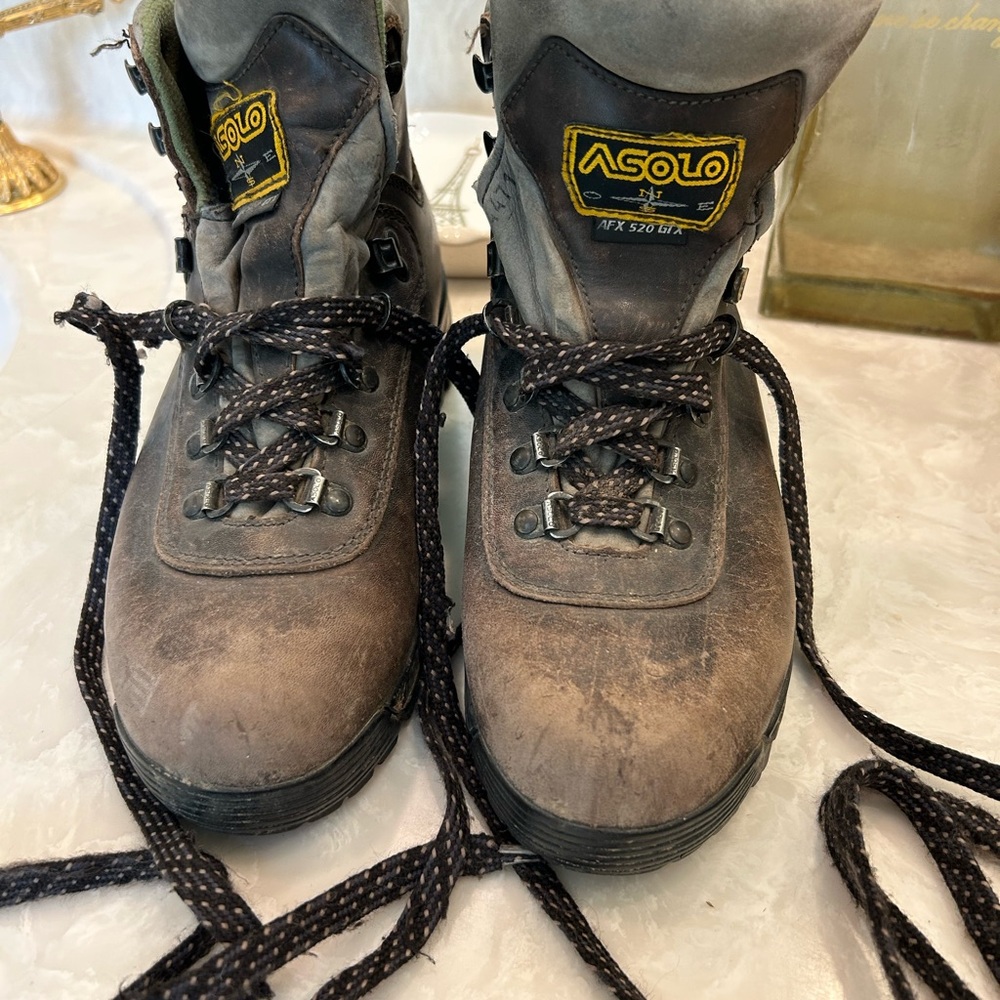 Asolo Gore-Tex Boots - Dark Brown Leather, Olive Insulated Liner, Sz 8.5 - Picture 2 of 13
